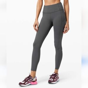 Lululemon Fast And Free Tight II 25" Non Reflective Nulux Graphite Grey Size 4